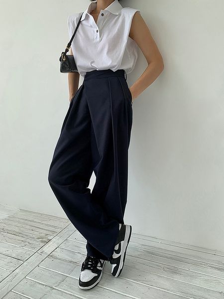 women's pants spring summer straight loose wide leg mop trousers high waist casual baggy cozy fashion work pant quality 230322, Black;white
women's pants spring summer straight loose wide leg mop trousers high waist casual baggy cozy fashion work pant quality 230322, Black;white