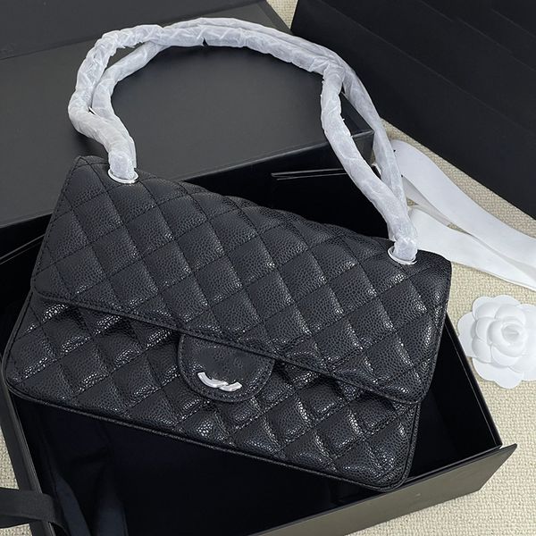 ladies classic double flap quilted black bags caviar leather calfskin designer purse silver metal hardware matelasse chain multi pochette lu
ladies classic double flap quilted black bags caviar leather calfskin designer purse silver metal hardware matelasse chain multi pochette lu