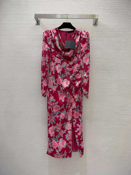23ss summer dresses women dress women designer clothes rose flower print shoulder pad design bubble sleeve slim split buttock dress women cl, Black;gray
23ss summer dresses women dress women designer clothes rose flower print shoulder pad design bubble sleeve slim split buttock dress women cl, Black;gray