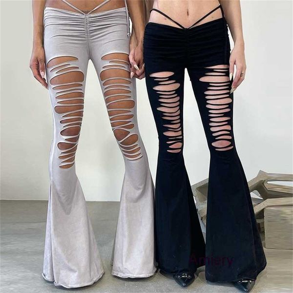 womens summer trousers jeans new solid color pants burnt flower broken hole strap high waist slim fit flare casual women leggings, Blue
womens summer trousers jeans new solid color pants burnt flower broken hole strap high waist slim fit flare casual women leggings, Blue