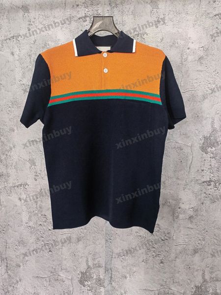 xinxinbuy men designer tee t shirt 23ss panelled stripe wool knit short sleeve cotton women black white blue red xs-xl, Black;brown
xinxinbuy men designer tee t shirt 23ss panelled stripe wool knit short sleeve cotton women black white blue red xs-xl, Black;brown