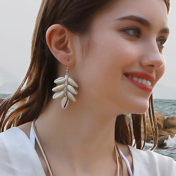 s3539 bohemian marine wind conch shell dangle earrings premium sense hand-woven vintage beach resort style earrings, Silver
s3539 bohemian marine wind conch shell dangle earrings premium sense hand-woven vintage beach resort style earrings, Silver