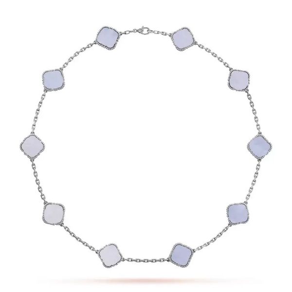 van fashion 10/ten motifs necklaces vintage four leaf clover necklace elegant ten clovers classic luxury brand necklace for women's wed, Silver
van fashion 10/ten motifs necklaces vintage four leaf clover necklace elegant ten clovers classic luxury brand necklace for women's wed, Silver