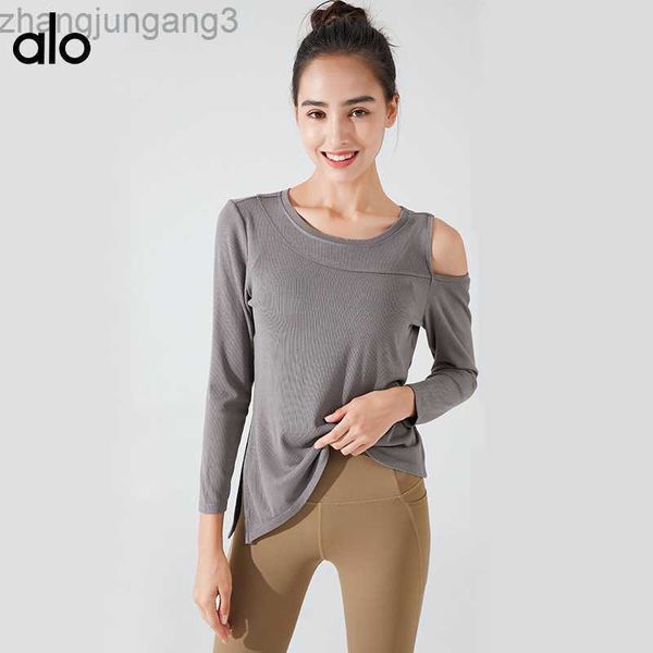 alos yoga t shirt suit off shoulder quick dry running fitness smock loose split outdoor pilates long sleeves, White
alos yoga t shirt suit off shoulder quick dry running fitness smock loose split outdoor pilates long sleeves, White