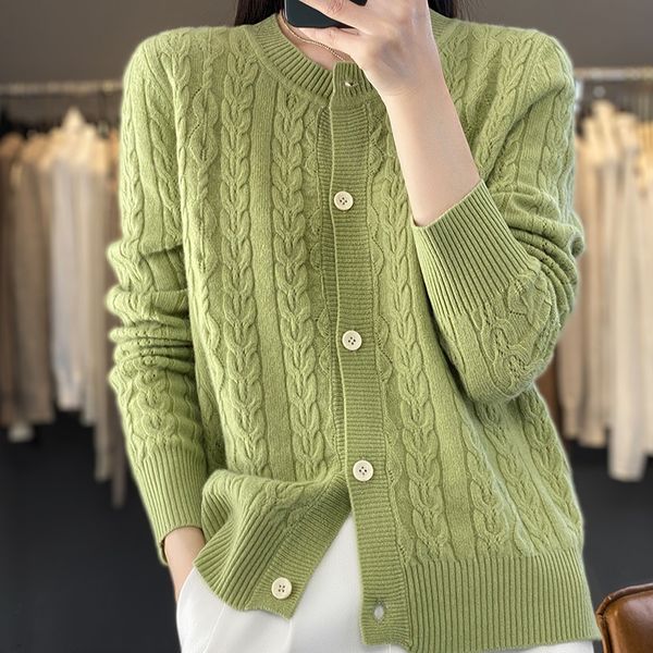 women's knits tees 23 spring 100 pure wool cardigan round neck twist knitted hollow cashmere sweater jacket short outside 230323, White
women's knits tees 23 spring 100 pure wool cardigan round neck twist knitted hollow cashmere sweater jacket short outside 230323, White