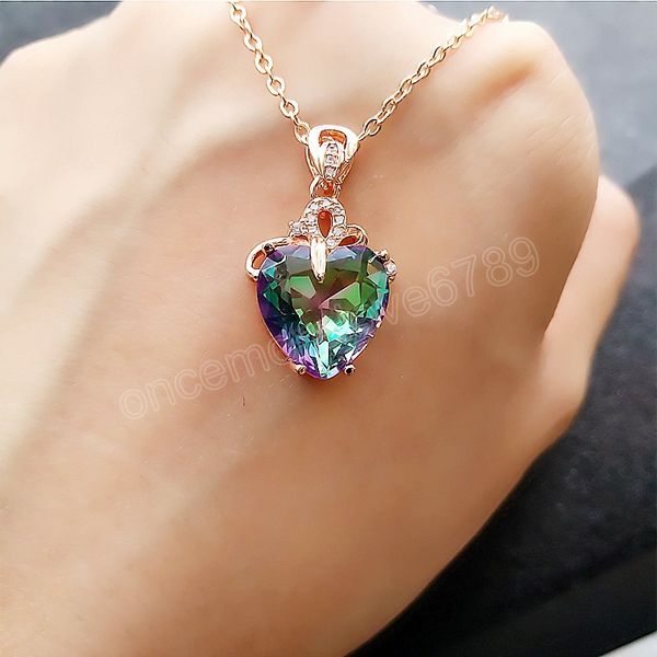 fashion necklace for women crystal zircon love heart pendant necklace imitation tourmaline crystal necklace jewelry gifts, Silver
fashion necklace for women crystal zircon love heart pendant necklace imitation tourmaline crystal necklace jewelry gifts, Silver