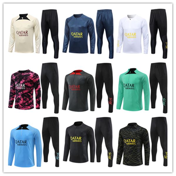 22 23 24 psgs men kids football tracksuit jersey kit 2022 2023 messis mbappe mens training suit soccer tracksuits jacket jogging survetement, Black
22 23 24 psgs men kids football tracksuit jersey kit 2022 2023 messis mbappe mens training suit soccer tracksuits jacket jogging survetement, Black