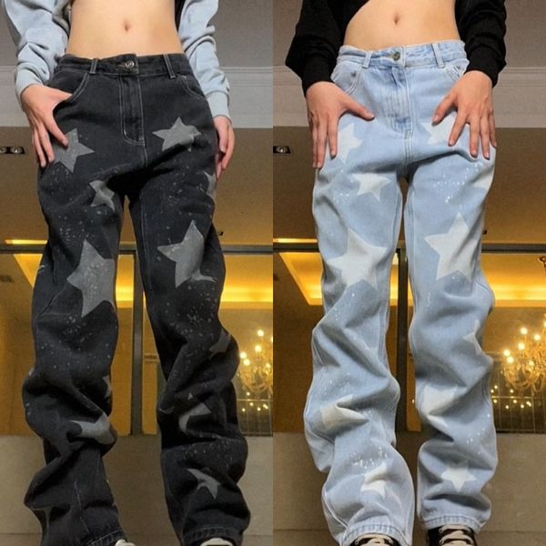 women's jeans star print baggy jean clothing street hip hop vintage washed high waisted woman casual straight women pants 230323, Blue
women's jeans star print baggy jean clothing street hip hop vintage washed high waisted woman casual straight women pants 230323, Blue
