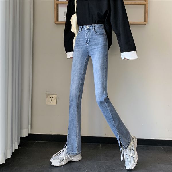 women's jeans n3597 highwaisted bootcut jean's split flared trousers wideleg jeans 230323, Blue
women's jeans n3597 highwaisted bootcut jean's split flared trousers wideleg jeans 230323, Blue