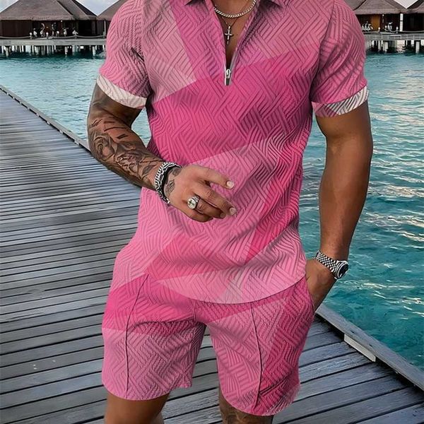 2022 large men's polo shirt and shorts set summer fashion 3d printing short sleeve zipper flip, Black
2022 large men's polo shirt and shorts set summer fashion 3d printing short sleeve zipper flip, Black