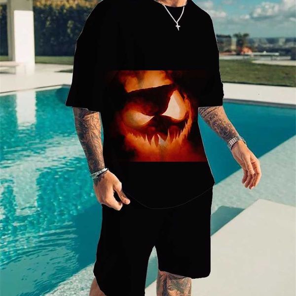 2023 new summer fashion halloween 3d digital print short sleeve men's casual beach pants set, White;black
2023 new summer fashion halloween 3d digital print short sleeve men's casual beach pants set, White;black