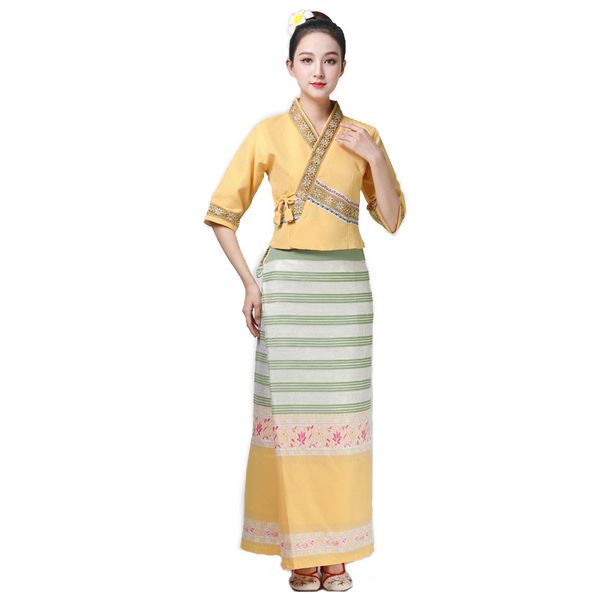 thailand ethnic clothing traditional dai women's dress elegant oriental costume festival life suits, Red
thailand ethnic clothing traditional dai women's dress elegant oriental costume festival life suits, Red