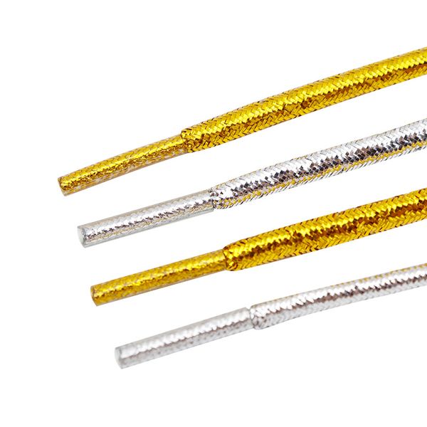1 pair of round solid metallic polyester shoelaces luxury personalized replacement laces 0.45cm gold and silver women's laces, White;pink
1 pair of round solid metallic polyester shoelaces luxury personalized replacement laces 0.45cm gold and silver women's laces, White;pink
