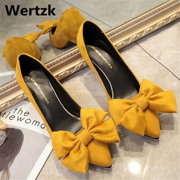 wertzk new pointedtoe suede bow women shoes slipon shallow lowheels pump fashion sheos woman e057 230202, Black
wertzk new pointedtoe suede bow women shoes slipon shallow lowheels pump fashion sheos woman e057 230202, Black