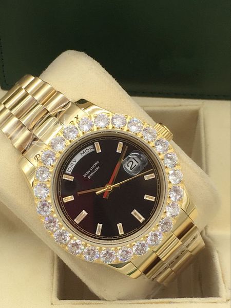 fashion designer mens watches 43mm big diamond bezel automatic movement mens watch classic stainless steel strap mechanical wristwatch men w, Slivery;golden
fashion designer mens watches 43mm big diamond bezel automatic movement mens watch classic stainless steel strap mechanical wristwatch men w, Slivery;golden