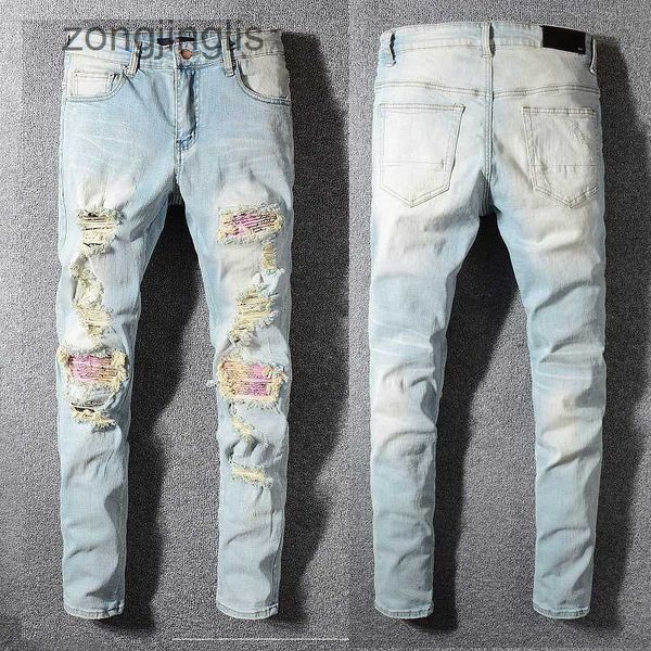 street men's jeans designer pants 589 high 2023 fashion brand personality trend grind patch broken amirs splice slim fit pants cqd0, Blue
street men's jeans designer pants 589 high 2023 fashion brand personality trend grind patch broken amirs splice slim fit pants cqd0, Blue