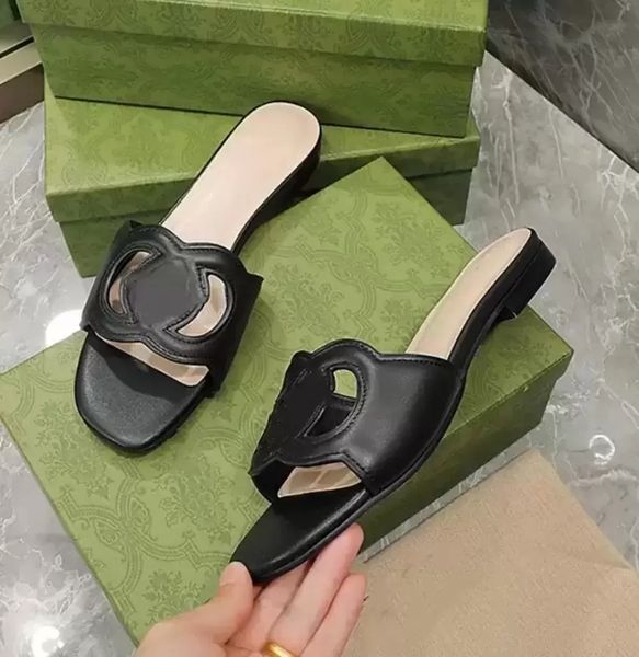 women flats interlocking cut-out slipper sandals leather flat fashion rubber summer beach flip flops embroidered platform mules with box 35-, Black
women flats interlocking cut-out slipper sandals leather flat fashion rubber summer beach flip flops embroidered platform mules with box 35-, Black