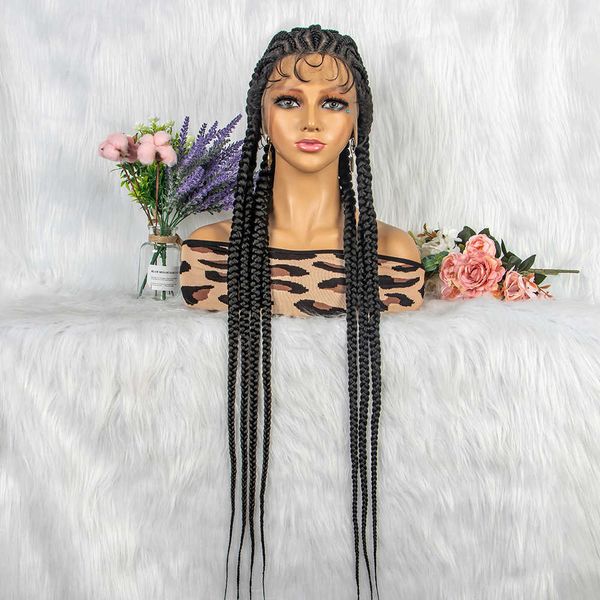 popular full lace 037 braid headcover lace braids wig230323, Black
popular full lace 037 braid headcover lace braids wig230323, Black