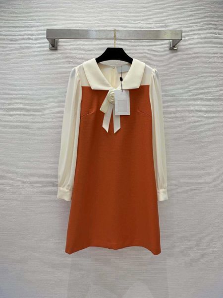 2023 ladies dresses shirts early spring camellia tie decoration perspective chiffon sleeve splicing lapel slim designer long dress brand log, Black;gray
2023 ladies dresses shirts early spring camellia tie decoration perspective chiffon sleeve splicing lapel slim designer long dress brand log, Black;gray