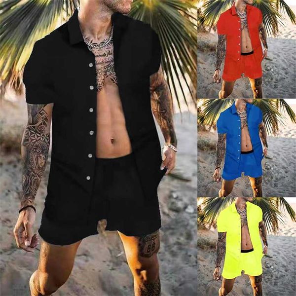 men's summer leisure sports beach set solid shirt shorts men, Black
men's summer leisure sports beach set solid shirt shorts men, Black