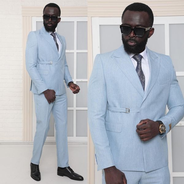 light blue men wedding tuxedos peaked breasted mens business coat formal party wear jacket pants suits 2 pieces, Black;gray
light blue men wedding tuxedos peaked breasted mens business coat formal party wear jacket pants suits 2 pieces, Black;gray