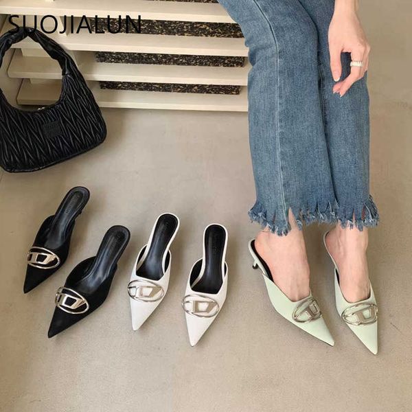 sandals suojialun 2023 spring new brand women sandal fashion buckle pointed toe shallow slip on mules ladies elegant dress slingback sho g23, Black
sandals suojialun 2023 spring new brand women sandal fashion buckle pointed toe shallow slip on mules ladies elegant dress slingback sho g23, Black