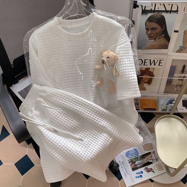 women's jumpsuits rompers check chic bear short sleeve tshirts suit women summer white casual shorts two piece sets outifits sportswear, Black;white
women's jumpsuits rompers check chic bear short sleeve tshirts suit women summer white casual shorts two piece sets outifits sportswear, Black;white