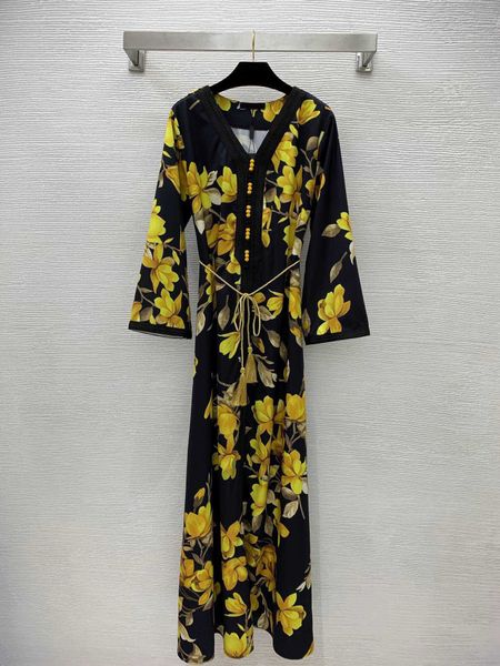 designer womens clothing wrap dress shirtlong skirt with webbing gold flower print v-neck slimming anarkali dresses long brand logo clothes, Black;gray
designer womens clothing wrap dress shirtlong skirt with webbing gold flower print v-neck slimming anarkali dresses long brand logo clothes, Black;gray