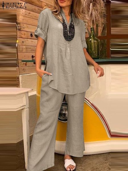 women s two piece pants zanzea women summer solid suit matching sets short sleeve v neck blouse and straight wide leg casual elegant loose o, White
women s two piece pants zanzea women summer solid suit matching sets short sleeve v neck blouse and straight wide leg casual elegant loose o, White