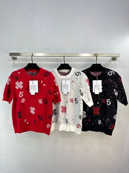 319 2023 runway summer brand same style sweater short sleeve crew neck pullover fashion clothes womens weilanx663, White;black
319 2023 runway summer brand same style sweater short sleeve crew neck pullover fashion clothes womens weilanx663, White;black