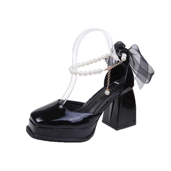pearls strap platform pumps women 2022 lace bowknot thick heels mary jean shoes woman square toe high heeled shoes ladies 230202, Black
pearls strap platform pumps women 2022 lace bowknot thick heels mary jean shoes woman square toe high heeled shoes ladies 230202, Black