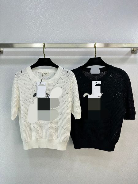 306 xl 2023 spring summer women sweater short sleeve white crew new pullover brand same style striped white womens weilanx671, White;black
306 xl 2023 spring summer women sweater short sleeve white crew new pullover brand same style striped white womens weilanx671, White;black
