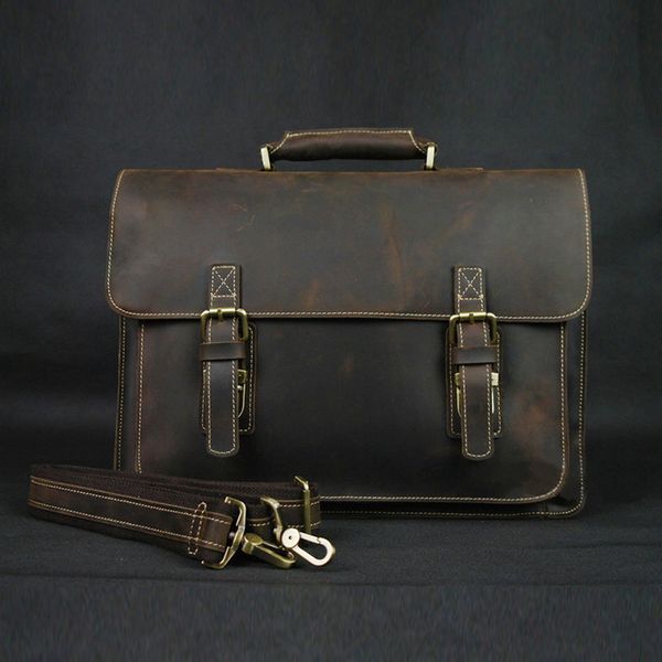 briefcases vintage crazy horse genuine leather men business male tote 14"lapbag porte document 230323
briefcases vintage crazy horse genuine leather men business male tote 14"lapbag porte document 230323