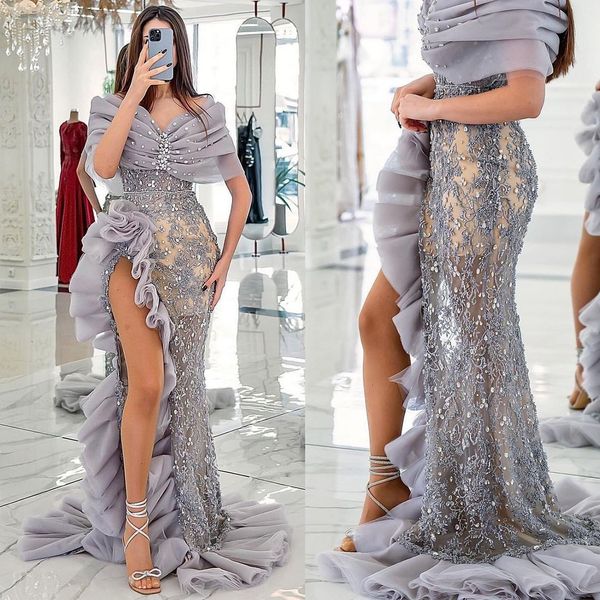 glamorous off shoulder prom dresses lace appliques crystals party dresses tiered ruffles side split custom made evening dress, Black;red
glamorous off shoulder prom dresses lace appliques crystals party dresses tiered ruffles side split custom made evening dress, Black;red