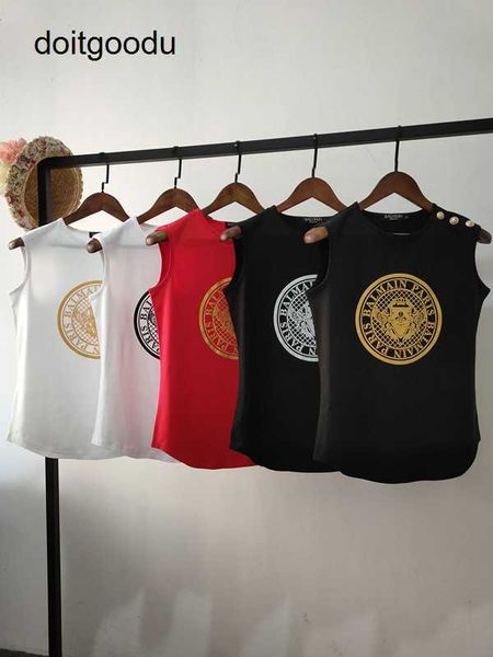 ballmmains xi mengyao same style stamping letter cotton gold button arc hem sleeveless tank female men and women's t shirt 5quo, White
ballmmains xi mengyao same style stamping letter cotton gold button arc hem sleeveless tank female men and women's t shirt 5quo, White