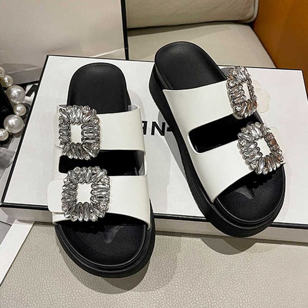 slippers classic women's white rhinestone slides shoes platform thick bottomed slippers femmes crystal buckle sandals pantuflas flipflo, Black
slippers classic women's white rhinestone slides shoes platform thick bottomed slippers femmes crystal buckle sandals pantuflas flipflo, Black
