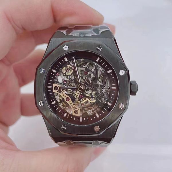 luxury royal men's all-black hollowed out watch 26735st mechanical movement 42mm sapphire dial transparent back 316 stainless steel cas, Slivery;brown
luxury royal men's all-black hollowed out watch 26735st mechanical movement 42mm sapphire dial transparent back 316 stainless steel cas, Slivery;brown