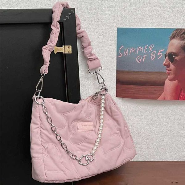 shoulder heart thread women bag 2023 trend chains haex female casual zipper beading kawaii fashion girls handbags, Red;black
shoulder heart thread women bag 2023 trend chains haex female casual zipper beading kawaii fashion girls handbags, Red;black