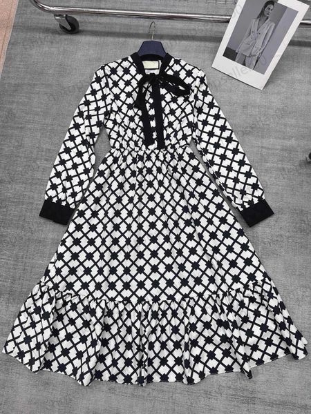 long dresses summer womens designer black white fashion casual loose temperament elegant luxury versatile diamond silk high waist ribbon bow, Black;gray
long dresses summer womens designer black white fashion casual loose temperament elegant luxury versatile diamond silk high waist ribbon bow, Black;gray