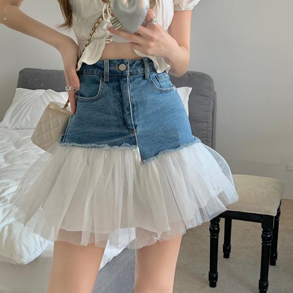 skirts mexzt tulle patchwork denim women y2k high waist slim a line mini summer fashion sweet all match ball gown 230323, Black
skirts mexzt tulle patchwork denim women y2k high waist slim a line mini summer fashion sweet all match ball gown 230323, Black