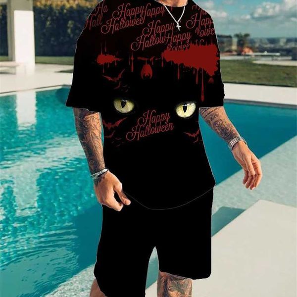 2023 summer new short sleeve beach pants halloween pumpkin 3d digital print men's set, White;black
2023 summer new short sleeve beach pants halloween pumpkin 3d digital print men's set, White;black