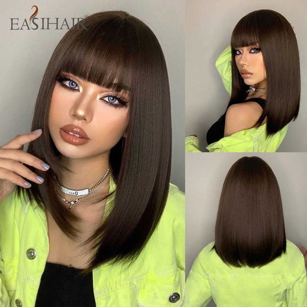synthetic wigs dropshipping easihair dark brown synthetic wigs medium length stright with bangs bob for women cosplay heat resistant wig 230, Black
synthetic wigs dropshipping easihair dark brown synthetic wigs medium length stright with bangs bob for women cosplay heat resistant wig 230, Black