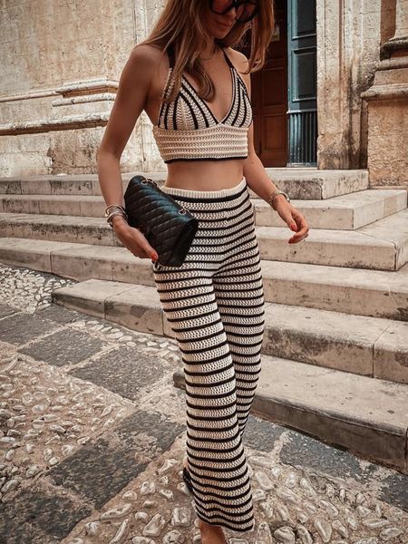 women's two piece pants ptysic women striped strapless criss cross backless knitted tank ankle length spring casual skinny sets 230323, White
women's two piece pants ptysic women striped strapless criss cross backless knitted tank ankle length spring casual skinny sets 230323, White
