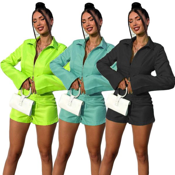 women's tracksuits designer two piece sets 2023 spring autumn clothing tights solid color long sleeve zipper bomber jacket and shorts s, Gray
women's tracksuits designer two piece sets 2023 spring autumn clothing tights solid color long sleeve zipper bomber jacket and shorts s, Gray