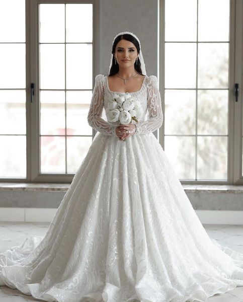 elegant ball gown wedding dresses bateau long sleeves sequins appliques diamonds beaded floor length 3d lace ruffles zipper bridal gowns plu, White
elegant ball gown wedding dresses bateau long sleeves sequins appliques diamonds beaded floor length 3d lace ruffles zipper bridal gowns plu, White