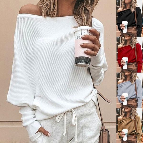 womens tshirt plus size fashion autumn winter clothing off shoulder sweaters casual long sleeve shirts s5xl 230323, White
womens tshirt plus size fashion autumn winter clothing off shoulder sweaters casual long sleeve shirts s5xl 230323, White