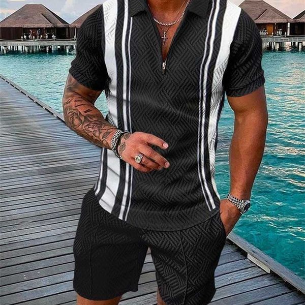 new men's fashion casual set summer 3d print zipper short sleeve polo shirt beach pants, Black
new men's fashion casual set summer 3d print zipper short sleeve polo shirt beach pants, Black