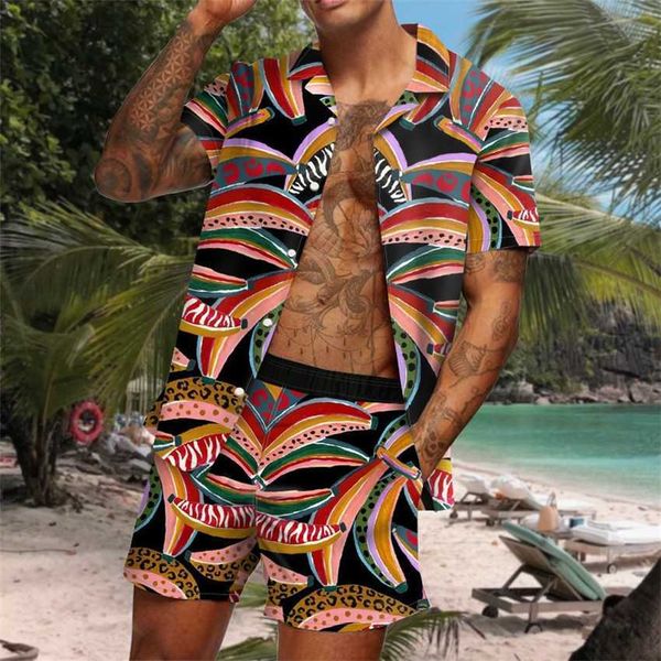 hawaiian short sleeve shirt set summer loose large casual beach pants two piece men's, Black
hawaiian short sleeve shirt set summer loose large casual beach pants two piece men's, Black
