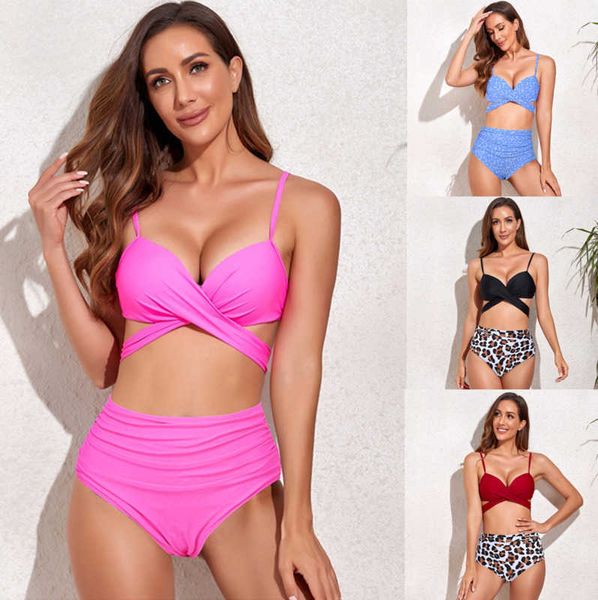 2023 new europe and america cross border cross bikini female high waist printed bikini, White;black
2023 new europe and america cross border cross bikini female high waist printed bikini, White;black
