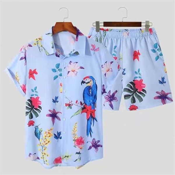 men's 2022 summer new fashion trend beach style short sleeve shirts shorts casual set, Black
men's 2022 summer new fashion trend beach style short sleeve shirts shorts casual set, Black